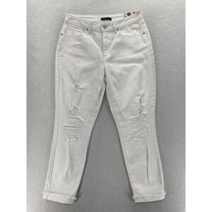 Sincerely Jules Jeans‎ Women's 9/29 Super High Rise Mom Jeans White Distressed